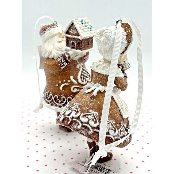 The Holiday Aisle Baking Santa & Mrs Clause Gingerbread Christmas Ornament Set - Picture 6 of 16